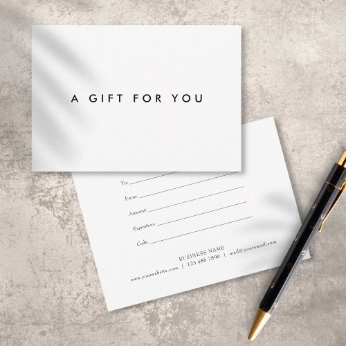Simple Bold Black and White Gift Certificate