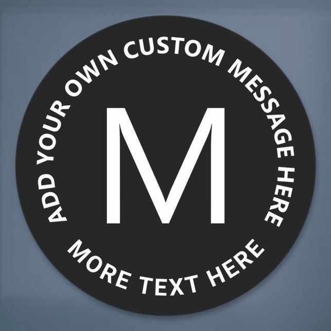 Simple Bold Circular Text Template | Black & White Classic Round Sticker (Creator Uploaded)