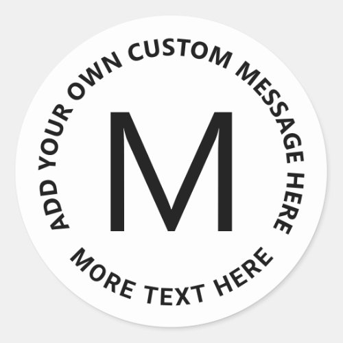 Simple Bold Circular Text Template Classic Round Sticker