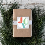 Simple Bold Colorful JOY Christmas Holiday Classic Round Sticker<br><div class="desc">This colorful,  modern and simple christmas round sticker features a white background with your name or text ,  and  " JOY " in red,  green,  and light teal bold letterings. Personalize it for your needs. You can find matching products at my store.</div>