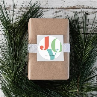 Simple Bold Colorful JOY Christmas Holiday Classic Round Sticker