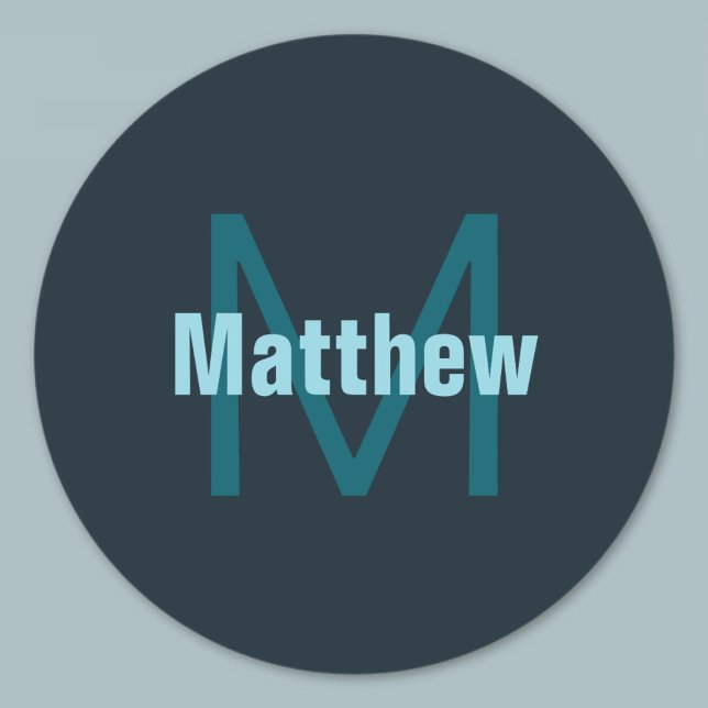 Simple Bold Customizable Monogrammed Name  Classic Round Sticker (Creator Uploaded)