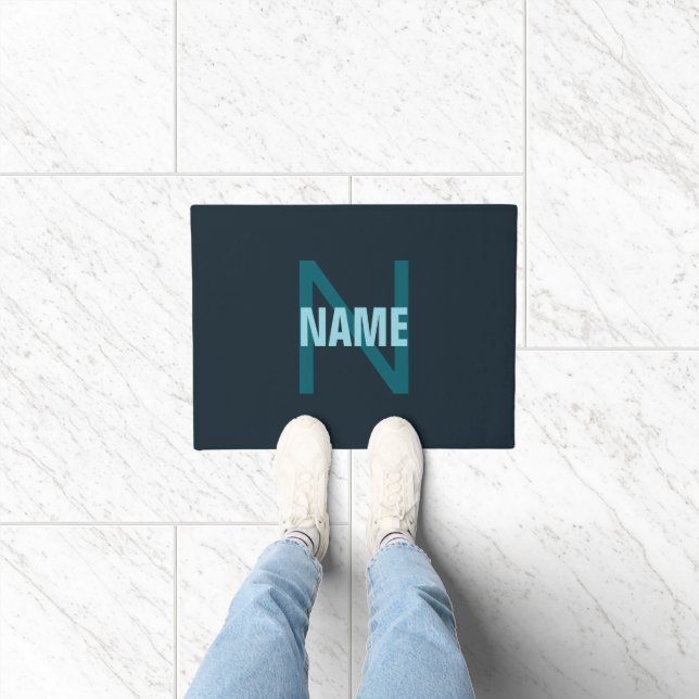Simple Bold Customizable Monogrammed Name  Doormat (Indoor)