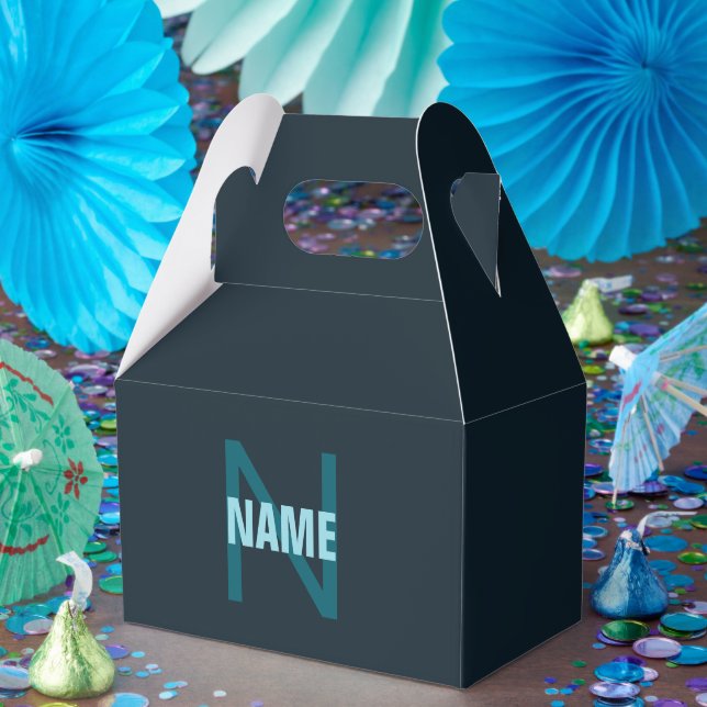 Simple Bold Customizable Monogrammed Name  Favor Boxes (Party)