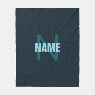 Simple Bold Customizable Monogrammed Name Fleece Blanket