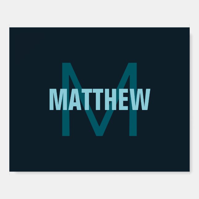 Simple Bold Customizable Monogrammed Name  Foam Board (Front)