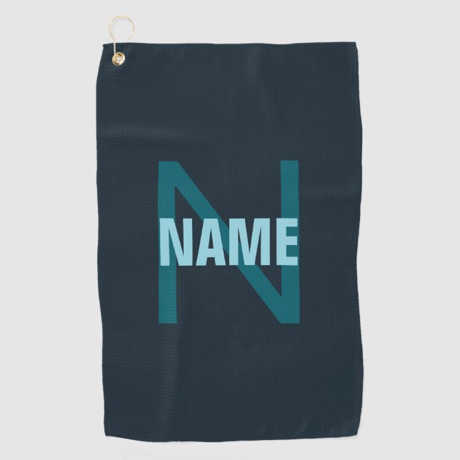 Simple Bold Customizable Monogrammed Name  Golf Towel (Front)