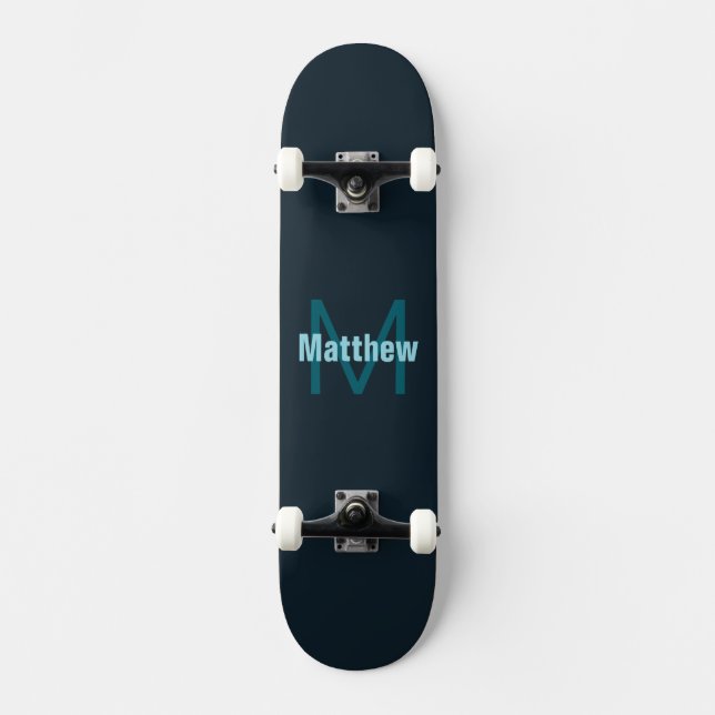 Simple Bold Customizable Monogrammed Name  Skateboard (Front)