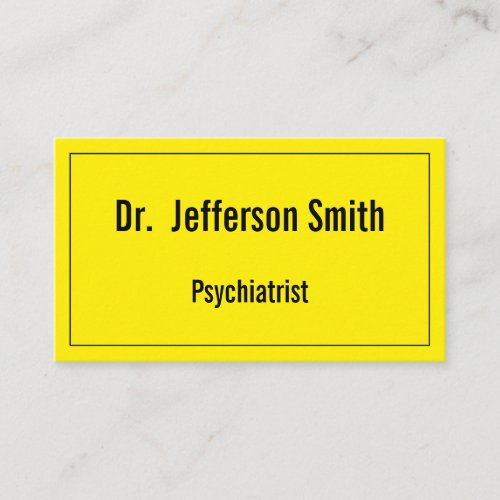 Simple Bold Eye_Catching Psychiatrist Business Card