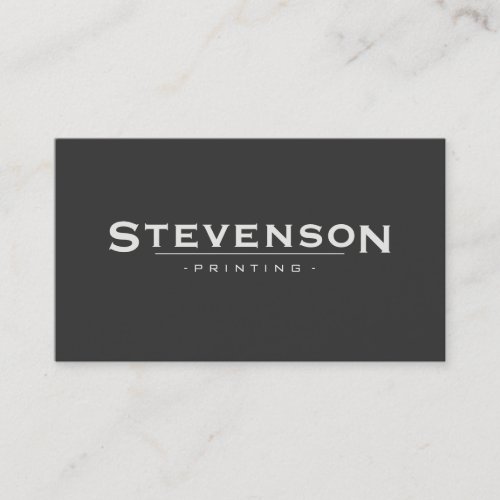 Simple Bold Font Retro Style Black Business Card