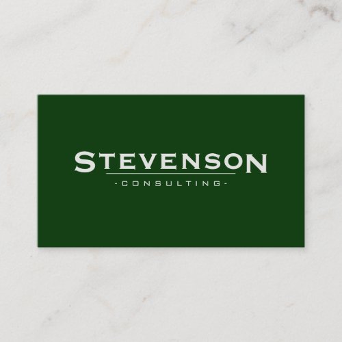 Simple Bold Font Vintage Style Forest Green Business Card