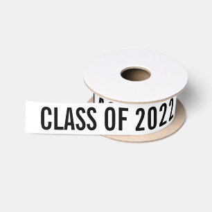 Simple Bold Graduate Class Of 2022 Typography Satin Ribbon