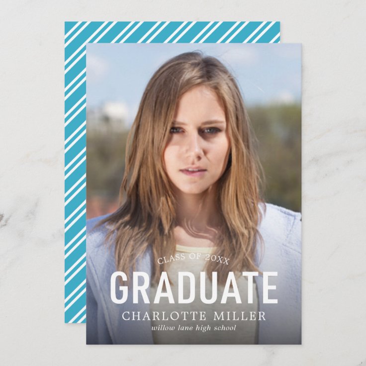 Simple Bold Graduate Photo Graduation Announcement Zazzle