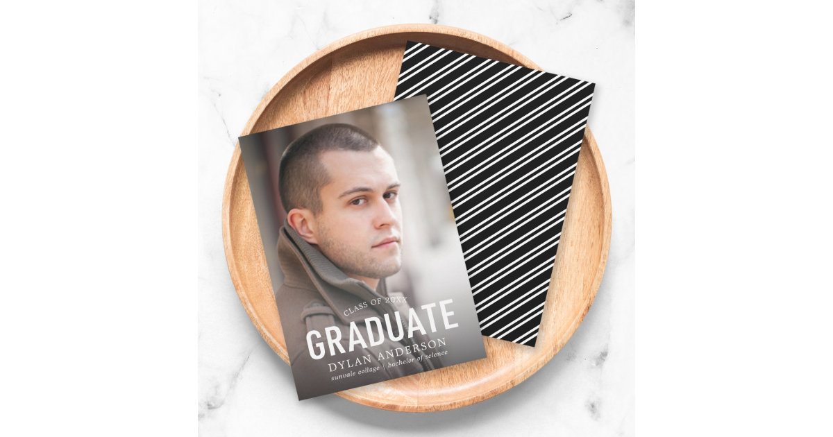 Simple Bold Graduate Photo Graduation Announcement | Zazzle