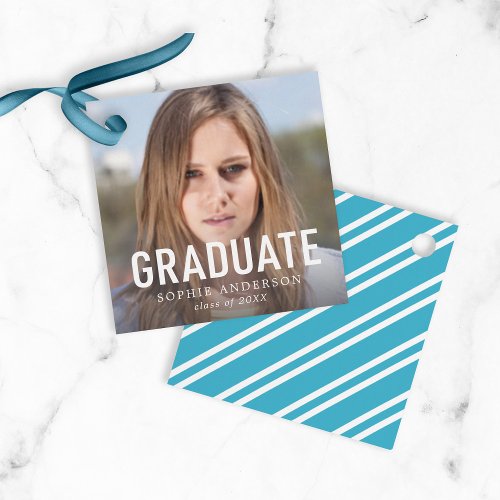Simple Bold Graduation Photo Graduate Favor Tags