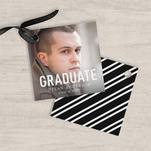 Simple Bold Graduation Photo Graduate Favor Tags