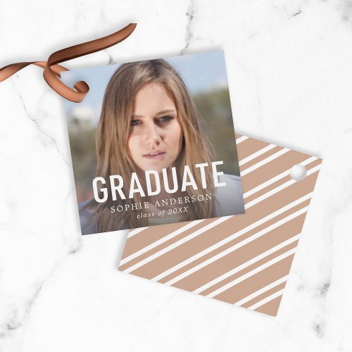 Simple Bold Graduation Photo Graduate Favor Tags