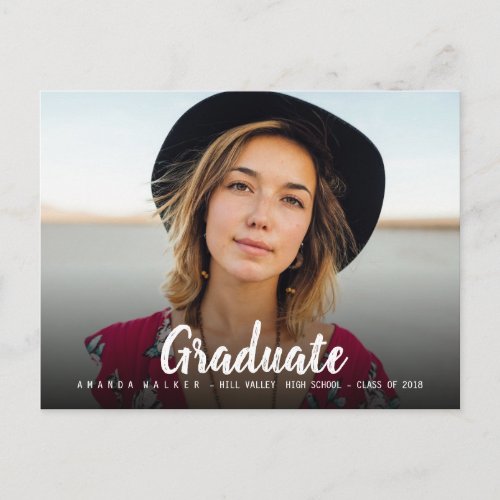 Simple Bold Graduation Typography Photo Invitation