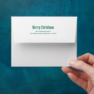 Simple Bold Green Merry Christmas Holiday Envelope