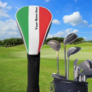 Simple Bold Italian Flag Personalized   Golf Head  Cover