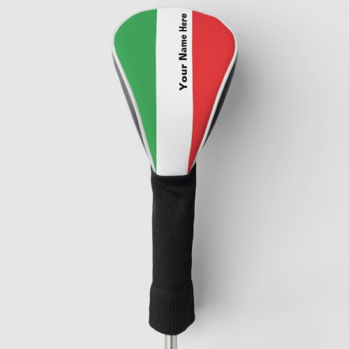 Simple Bold Italian Flag Personalized   Golf Head  Golf Head Cover