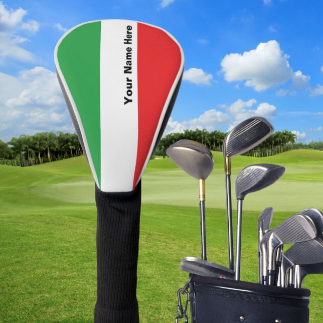 Simple Bold Italian Flag Personalized   Golf Head  Golf Head Cover (Personalized Italian Flag Golf Club Cover, Flag of Italy, Italian Pride on the Golf Course)