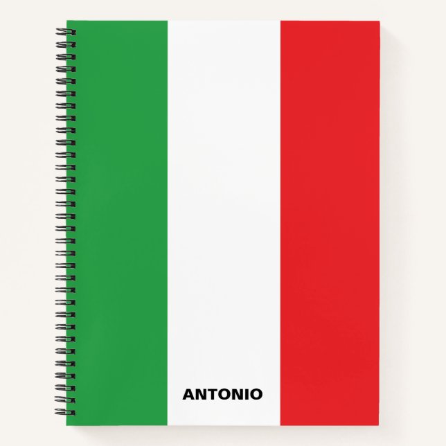 Simple Bold Italian Flag Personalized Notebook (Front)