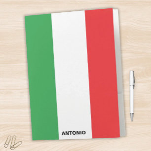 Simple Bold Italian Flag Personalized Pocket Folder