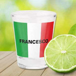 Simple Bold Italian Flag Personalized Shot Glass