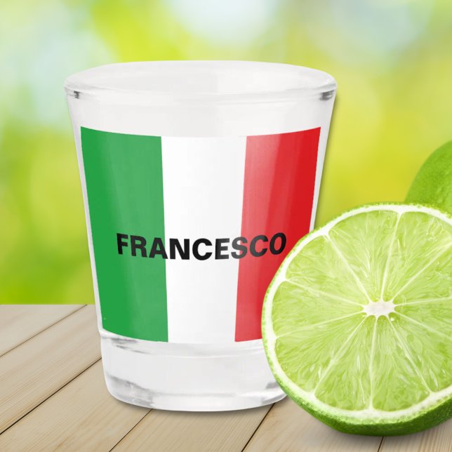 Simple Bold Italian Flag Personalized Shot Glass (Flag of Italy Personalized 
Shot Glass)