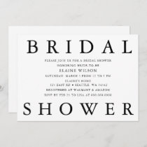 Simple Bold Letters Modern Bridal Shower Invitation