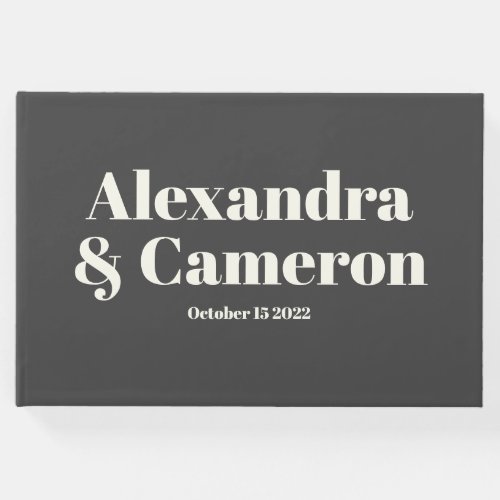 Simple Bold Modern Aesthetic Custom Name Wedding Guest Book