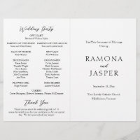 Simple Bold Modern Catholic Wedding Program
