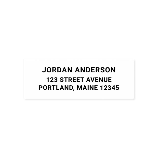 Simple Bold Modern Personal Return Address Self-inking Stamp (Design)