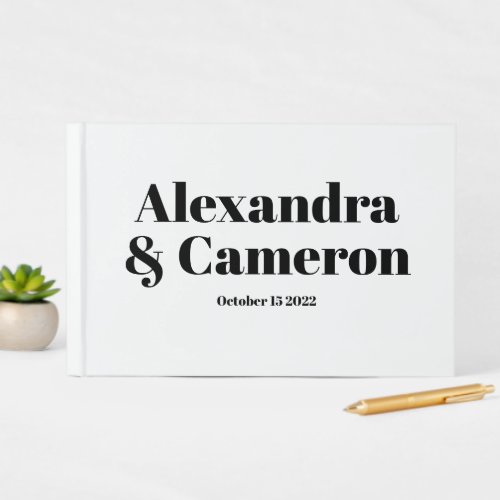 Simple Bold Modern Personalized Wedding Guest Book