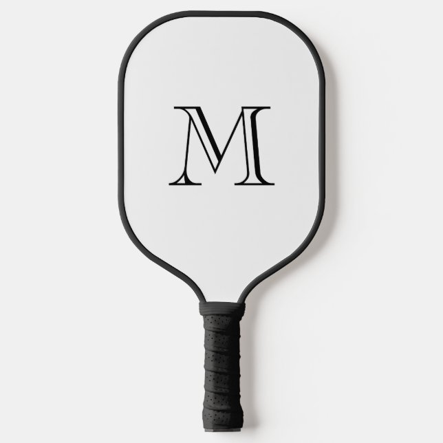 Simple Bold Monogram Initial Carbon Fiber Pickleball Paddle (Front)