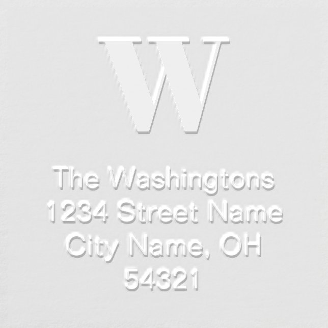 Simple Bold Monogram Return Address Personalized Embosser (Design)