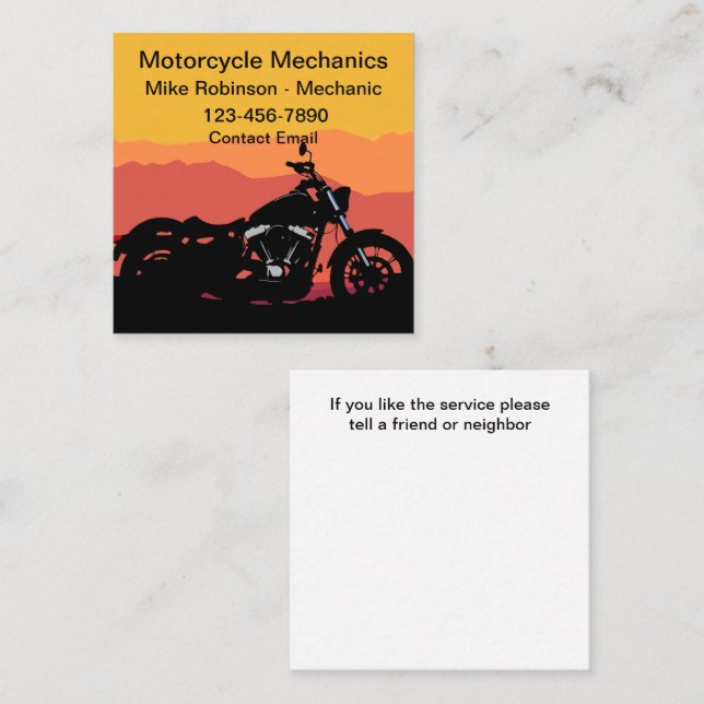 Simple Bold Motorcycle Theme Business Cards (Front/Back)