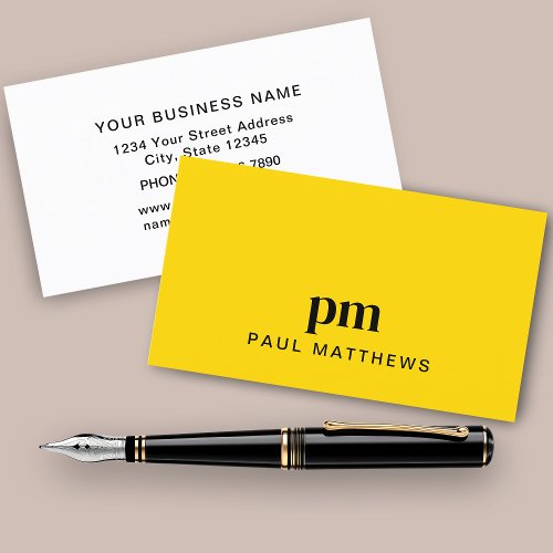 Simple Bold Mustard Yellow Business Card