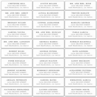 Simple Bold Names Wedding Guest Address Labels 