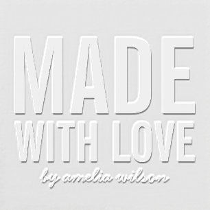 Simple Bold Personalize with Name Made with Love Embosser