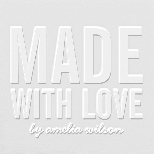 Simple Bold Personalize with Name Made with Love Embosser (Design)