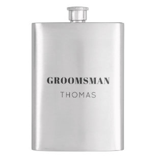Simple Bold Personalized Groomsman Gift Drink Hip Flask