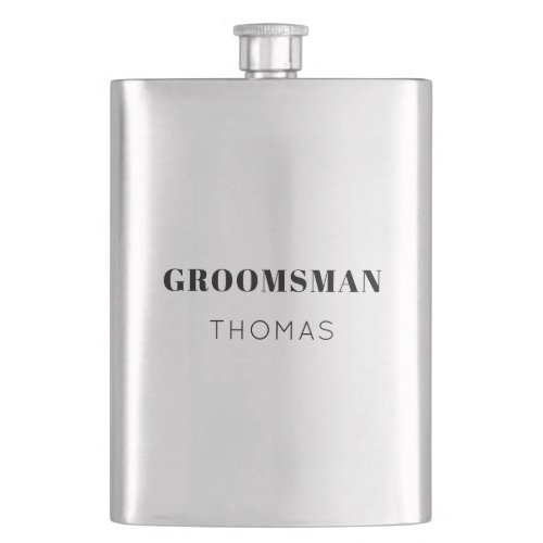 Simple Bold Personalized Groomsman Gift Drink Hip Flask