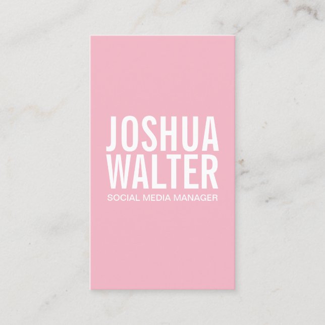 Simple Bold (Pink) Business Card (Front)
