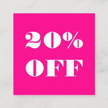 Simple Bold Pink Minimalist Modern Discount Card by TheBusinesscardShop at Zazzle