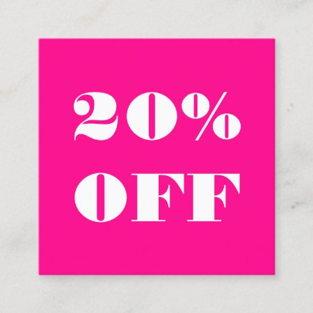 Simple Bold Pink Minimalist Modern Discount Card