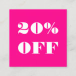 Simple Bold Pink Minimalist Modern Discount Card at Zazzle