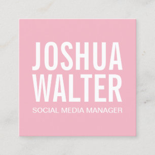 Simple Bold (Pink) Square Business Card