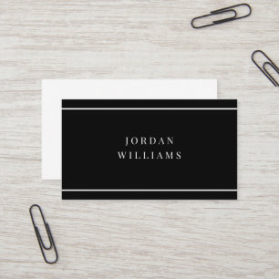 Simple Bold Professional Black and White Business Card